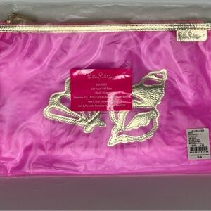 Lilly Pulitzer Pink and Gold Cosmetic Bag